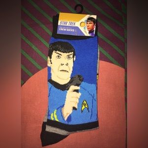 NWT Star Trek Spock Men's Crew Socks 10-13